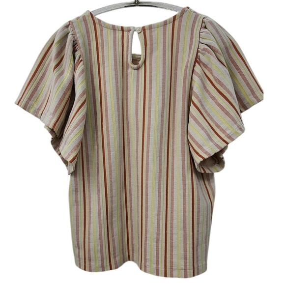 Madewell Flutter Sleeve Striped Top Size Small Style MD081 - Picture 5 of 9